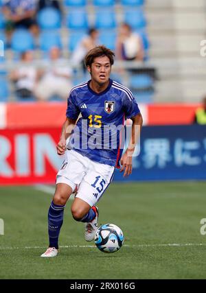 Genk, Belgique. 12 septembre 2023. Atsuki Ito (JPN), 12 4-2 septembre 2023 - football/football : match de football de la KIRIN Challenge Cup 2023 entre le Japon et la Turquie au Cegeka Arena de Genk, Belgique. Crédit : AFLO/Alamy Live News Banque D'Images