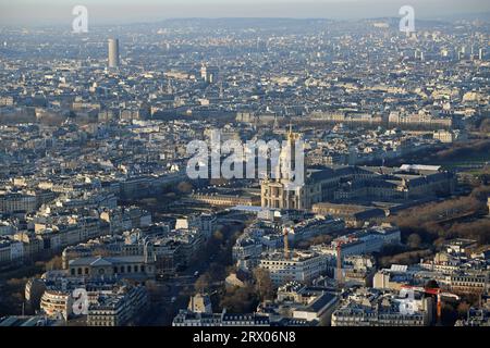 Les Invalides - vue depuis la Tour Montparnasse, Paris Banque D'Images