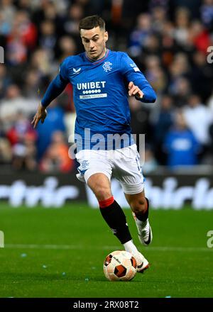 Glasgow, Royaume-Uni. 21 septembre 2023. Tom Lawrence des Rangers lors du match de l'UEFA Europa League à l'Ibrox Stadium, Glasgow. Le crédit photo devrait se lire : Neil Hanna/Sportimage crédit : Sportimage Ltd/Alamy Live News Banque D'Images