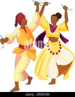 personnages de danseurs navratri Illustration de Vecteur