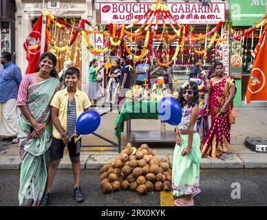 FRANCE. PARIS (75) 18E ARRONDISSEMENT. FESTIVAL DE GANESH (ÉDITION 2023). CHAQUE ANNÉE, À LA FIN DE L’ÉTÉ, LA COMMUNAUTÉ INDIENNE REND HOMMAGE AU CÉLÈBRE I Banque D'Images