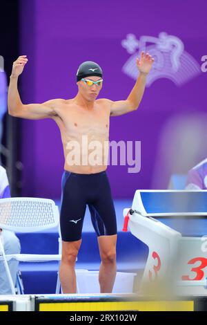 Taishu Sato (JPN), 22 SEPTEMBRE 2023 - Pentathlon moderne : demi-finale individuelle masculine natation au centre sportif Fuyang Yinhu lors des Jeux asiatiques de 2022 à Hangzhou en Chine. (Photo Naoki Nishimura/AFLO SPORT) Banque D'Images