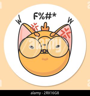 Illustration vectorielle de petit autocollant de renard mignon Illustration de Vecteur