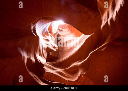 USA Arizona Antilope Canyon canyon supérieur et inférieur près de page Banque D'Images