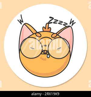 Illustration vectorielle du petit autocollant mignon renard ZZZ Illustration de Vecteur