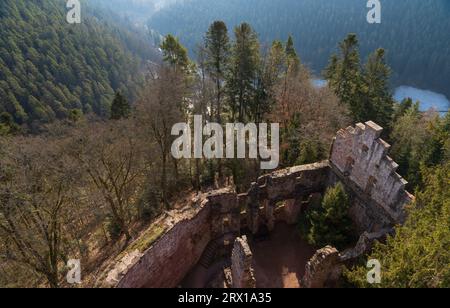 Les ruines du château de Zavelstein, à Bad Teinach-Zavelstein, Bade-Württemberg, Allemagne Banque D'Images