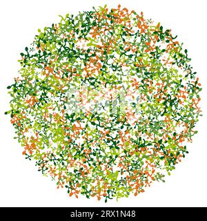 Elément décoratif de dessin vectoriel. Rosette d'éléments géométriques, ornement circulaire abstrait. Motif aléatoire Illustration de Vecteur