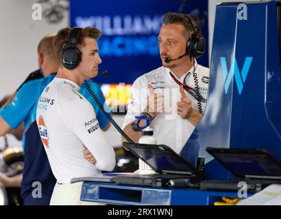 Suzuka, Japon. 22 septembre 2023. SARGEANT Logan (usa), Williams Racing FW45, portrait lors du Grand Prix du Japon Lenovo de Formule 1 2023, 16e manche du Championnat du monde de Formule 1 2023 du 22 au 24 septembre 2023 sur le Suzuka International Racing course, à Suzuka - photo DPPI crédit : DPPI Media/Alamy Live News Banque D'Images