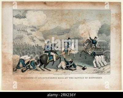 Lithographie, 'Storming of Independence Hill at the Battle of Monterey'. DL*60.2567. Collection Peters Prints. Banque D'Images