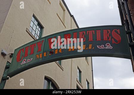 Panneau pour City Varieties Music Hall, Swan Street, Leeds Banque D'Images