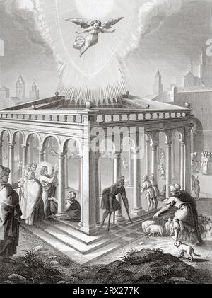 Jésus guérissant un paralytique à la piscine de Bethesda. Illustration de la vie de notre Seigneur Jésus Christ écrite par les quatre évangélistes, 1853 Banque D'Images