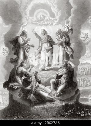 La Transfiguration de Jésus. Illustration de la vie de notre Seigneur Jésus Christ écrite par les quatre évangélistes, 1853 Banque D'Images