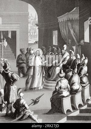 Jésus apparaît une deuxième fois devant le conseil des Juifs. Illustration de la vie de notre Seigneur Jésus Christ écrite par les quatre évangélistes, 1853 Banque D'Images