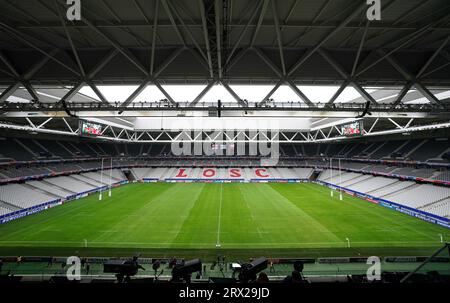 Vue générale du Stade Pierre Mauroy, Villeneuve-d'Ascq. Date de la photo : Vendredi 22 septembre 2023. Banque D'Images