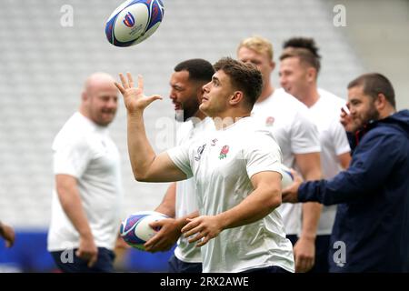 L'Anglais Theo Dan lors d'une séance d'entraînement au Stade Pierre Mauroy, Villeneuve-d'Ascq. Date de la photo : Vendredi 22 septembre 2023. Banque D'Images