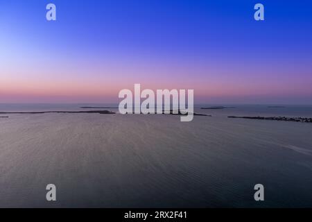 Vue aérienne du coucher de soleil, Key Largo Florida Keys USA Banque D'Images