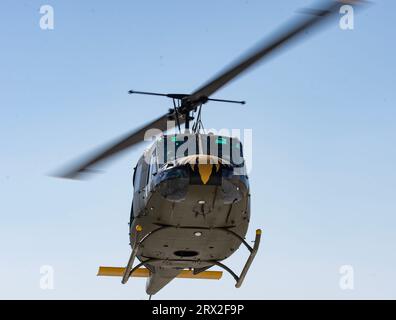 Bell UH-1 Iroquois, surnommé hélicoptère militaire Huey au SHG AIRSHOW 2023 Banque D'Images