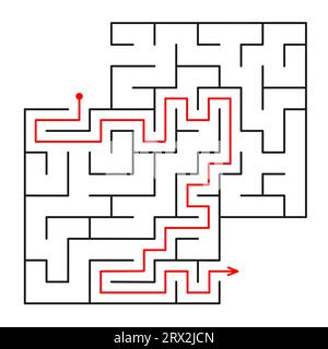 Jeu éducatif pour enfants trouver le bon chemin. Le labyrinthe est un puzzle. Illustration de Vecteur