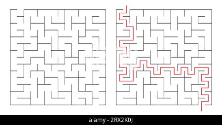 Un élément de conception en forme de labyrinthe. Illustration de Vecteur