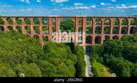 Viaduc de Goltzsch, le plus grand pont en briques du monde, Saxe, Allemagne, Europe Banque D'Images