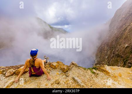 Randonnée au lac bouillant, Dominique, Îles du vent, Antilles, Caraïbes, Amérique centrale Banque D'Images