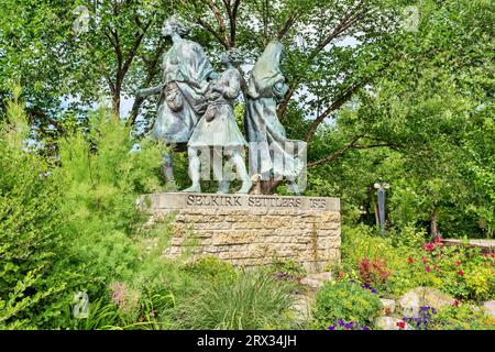 Monument aux colons de Selkirk, érigé en 2008, pour commémorer les Écossais du 19e siècle qui se sont installés après les Highland Clearances Banque D'Images