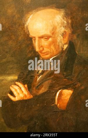 Angleterre, Londres, Portrait de William Wordsworth (1770-1850) par Benjamin Robert Haydon daté de 1842 Banque D'Images