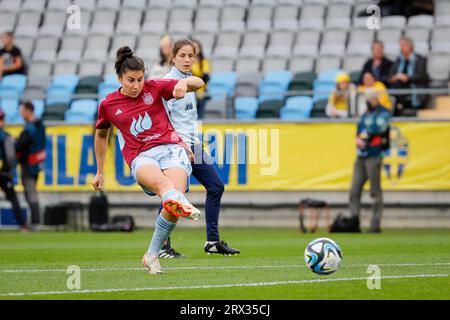 Gothenburg, Suède. 22 septembre 2023. L'espagnole Lucia Garcia se réchauffe avant le match de football de l'UEFA Women's Nations League (Ligue A, Groupe A4) entre la Suède et l'Espagne au Gamla Ullevi à Gothenburg, Suède, le 22 septembre 2023.photo : Adam Ihse/TT/code 9200 crédit : TT News Agency/Alamy Live News Banque D'Images