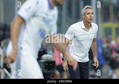 Salerne, Italie. 25 août 2023. Paulo Sousa entraîneur-chef de l'US Salernitana lors du match de Serie A entre l'US Salernitana et Frosinone Calcio au stade Arechi de Salerne (Italie), le 22 septembre 2023. Crédit : Insidefoto di andrea staccioli/Alamy Live News Banque D'Images