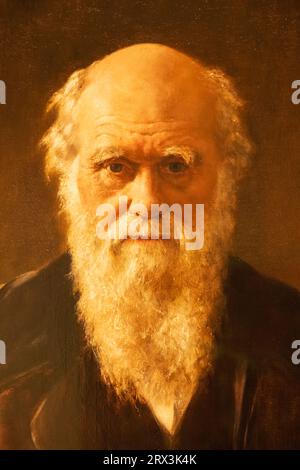 Angleterre, Londres, Portrait de Charles Darwin (1809-82) par John collier daté de 1883 Banque D'Images
