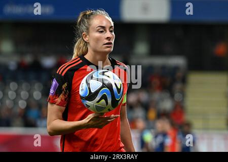 Heverlee, Belgique. 22 septembre 2023. La Belge Tessa Wullaert photographiée lors d'un match entre l'équipe nationale féminine de Belgique les Red Flames et les pays-Bas, match 1/6 de la compétition de la Ligue des Nations féminine de l'UEFA 2023¿24, le vendredi 22 septembre 2023, à Heverlee. BELGA PHOTO DAVID CATRY crédit : Belga News Agency/Alamy Live News Banque D'Images