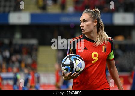 Heverlee, Belgique. 22 septembre 2023. La Belge Tessa Wullaert photographiée lors d'un match entre l'équipe nationale féminine de Belgique les Red Flames et les pays-Bas, match 1/6 de la compétition de la Ligue des Nations féminine de l'UEFA 2023¿24, le vendredi 22 septembre 2023, à Heverlee. BELGA PHOTO DAVID CATRY crédit : Belga News Agency/Alamy Live News Banque D'Images