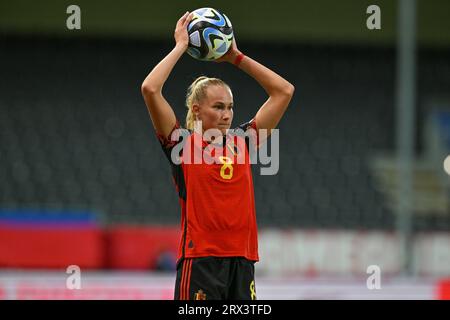 Heverlee, Belgique. 22 septembre 2023. La Belge Feli Delacauw photographiée lors d'un match entre l'équipe nationale féminine de Belgique les Red Flames et les pays-Bas, match 1/6 de la compétition de la Ligue des nations féminine de l'UEFA 2023¿24, le vendredi 22 septembre 2023, à Heverlee. BELGA PHOTO DAVID CATRY crédit : Belga News Agency/Alamy Live News Banque D'Images