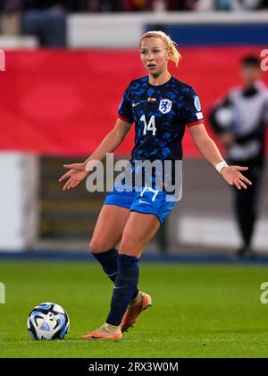 LEUVEN - Jackie Groenen de Hollande lors du match féminin de l'UEFA Nations League entre la Belgique et les pays-Bas au stade Den Dreef le 22 septembre 2023 à Leuven, Belgique. ANP GERRIT VAN COLOGNE Banque D'Images