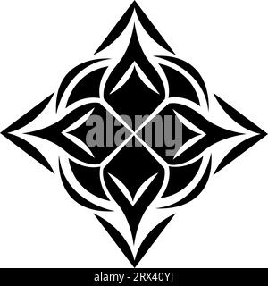 Tatouage d'ornement noir, illustration de tatouage, vecteur sur un fond blanc. Illustration de Vecteur