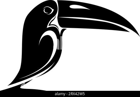Tatouage d'oiseau Toucan, illustration de tatouage, vecteur sur un fond blanc. Illustration de Vecteur