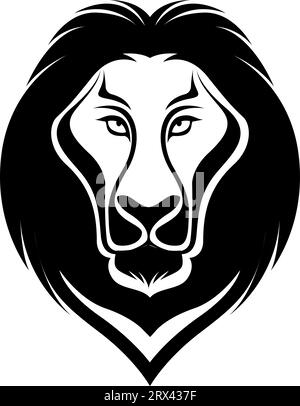 Tatouage de tête de lion, illustration de tatouage, vecteur sur un fond blanc. Illustration de Vecteur