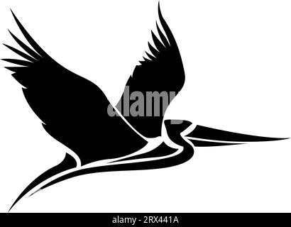 Tatouage d'oiseau de cigogne, illustration de tatouage, vecteur sur un fond blanc. Illustration de Vecteur