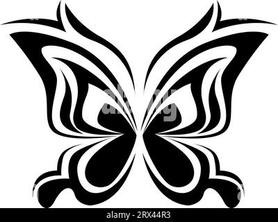 Beau tatouage de papillon, illustration de tatouage, vecteur sur un fond blanc. Illustration de Vecteur