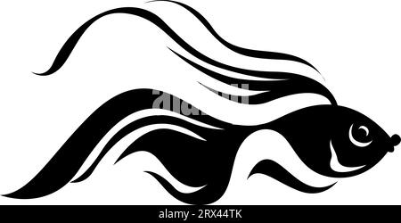 Tatouage de poisson koi, illustration de tatouage, vecteur sur un fond blanc. Illustration de Vecteur