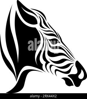 Tatouage de tête de zèbre, illustration de tatouage, vecteur sur un fond blanc. Illustration de Vecteur