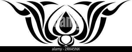 Tatouage d'ornement noir, illustration de tatouage, vecteur sur un fond blanc. Illustration de Vecteur