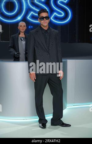 Milan, Italie. 22 septembre 2023. Milan Fashion week, Printemps été 2024 arrivées au défilé de mode Boss photo : crédit : Agence photo indépendante / Alamy Live News Banque D'Images