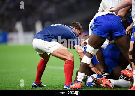 Marseille, France. 21 septembre 2023. Antoine Dupont lors de la coupe du monde XV RWC Pool match entre la France et la Namibie au Stade Vélodrome, Marseille, France le 21 septembre 2023. Crédit : Victor Joly/Alamy Live News Banque D'Images