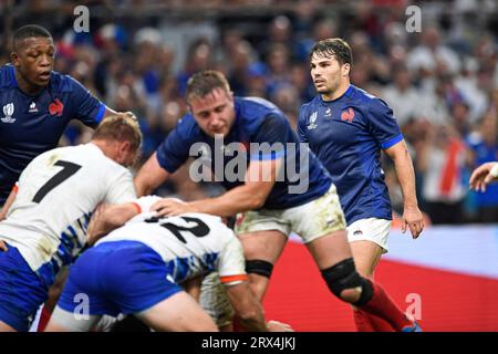 Marseille, France. 21 septembre 2023. Antoine Dupont lors de la coupe du monde XV RWC Pool match entre la France et la Namibie au Stade Vélodrome, Marseille, France le 21 septembre 2023. Crédit : Victor Joly/Alamy Live News Banque D'Images
