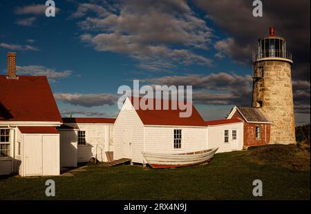 Phare de l'île Monhegan et quarts et le   Musée Monhegan Island Monhegan, Maine, USA Banque D'Images