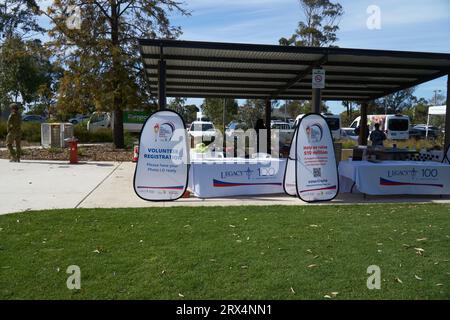 Shepparton Victoria Australie 23 septembre 2023, héritage célébrant 100 ans de service aux veuves et aux enfants ou aux militaires. Le point de départ du Legacy Torch Relay Credit PjHickox/Alamy Live News Banque D'Images