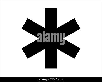 Astérisque signe silhouette vecteur art fond blanc Illustration de Vecteur