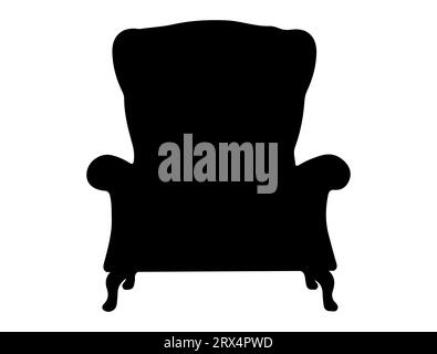 Fond blanc de vecteur art de silhouette de chaise de club Illustration de Vecteur