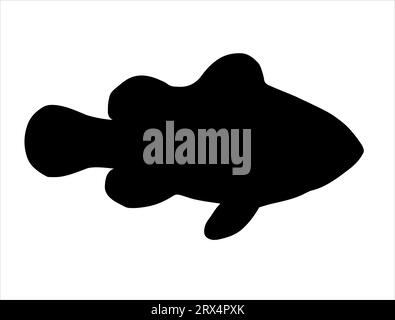 Clow Fish silhouette vector art fond blanc Illustration de Vecteur